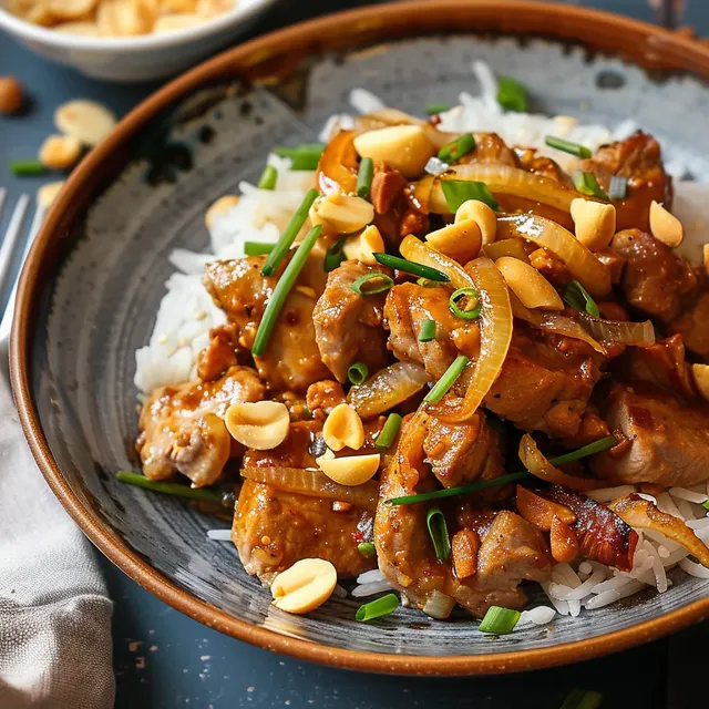Porc tendre à la cacahuète