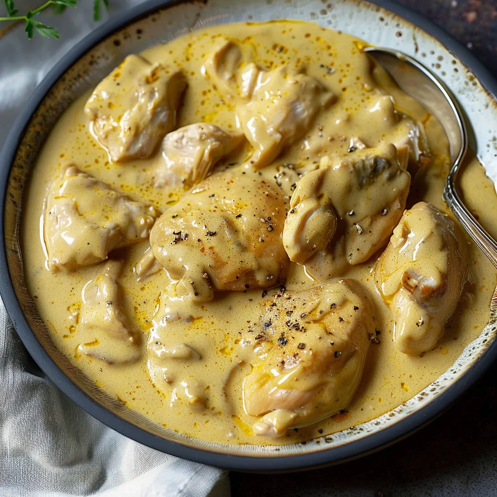 Moutarde poulet crème