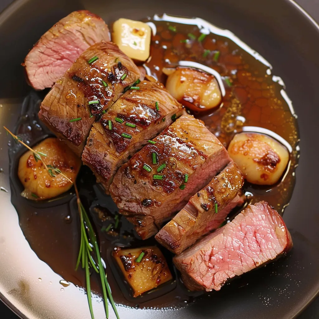 Filet mignon parfumé au miel et tendre