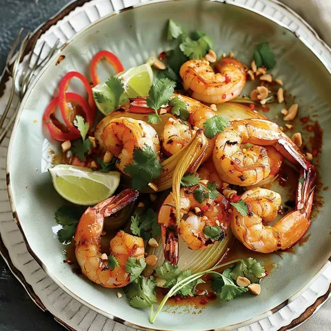 Cari rouge au fenouil et crevettes