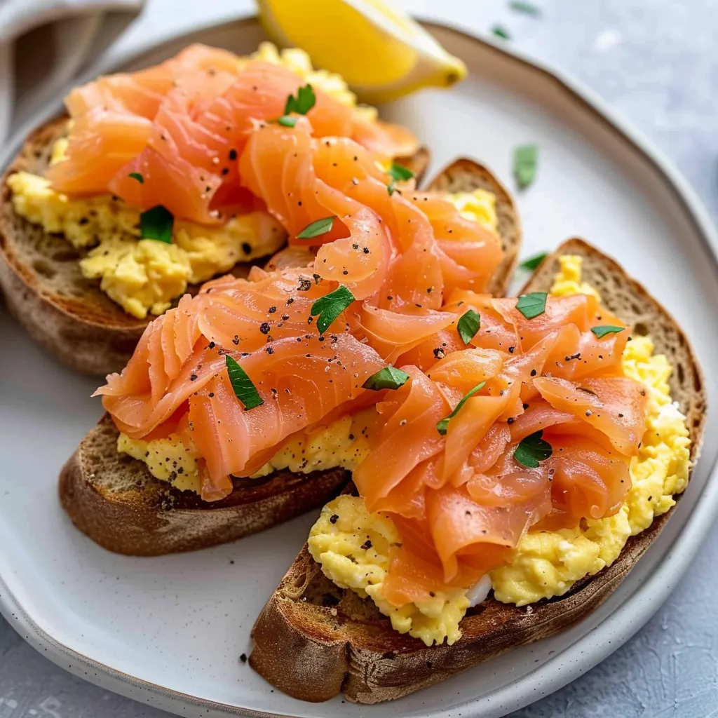 Saumon pain et oeufs