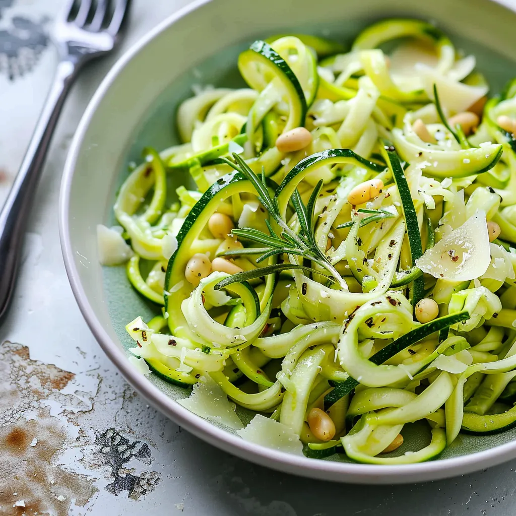 Salade fraîche de courgette et romarin