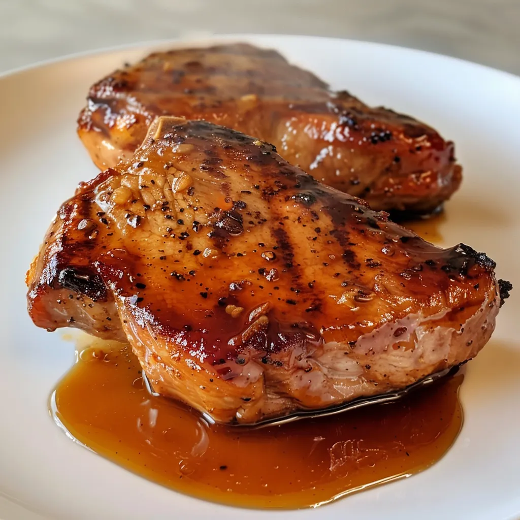 Côtelettes de porc tendres et caramélisées