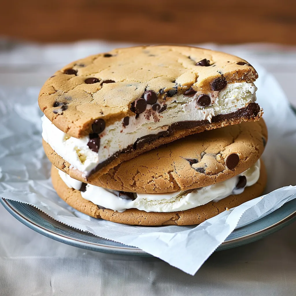 Sandwich glacé aux pépites de chocolat