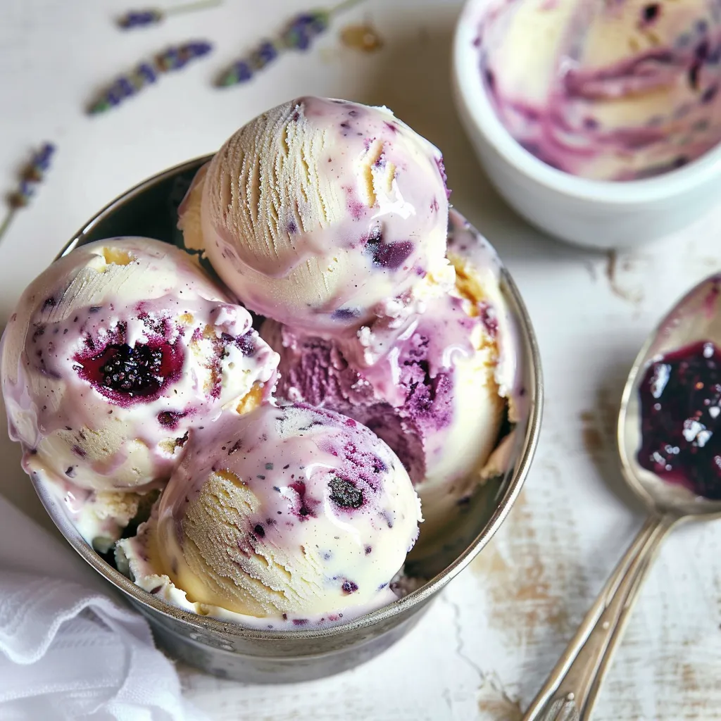 Glace lavande myrtilles maison