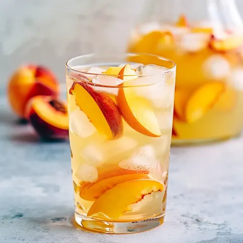 Cocktail rafraîchissant aux pêches