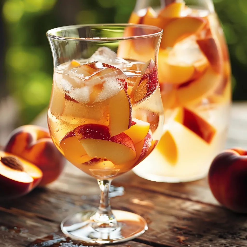Sangria blanche super fraîche aux pêches