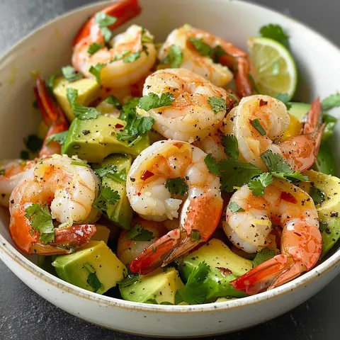 Délicieuse salade crevettes avocat