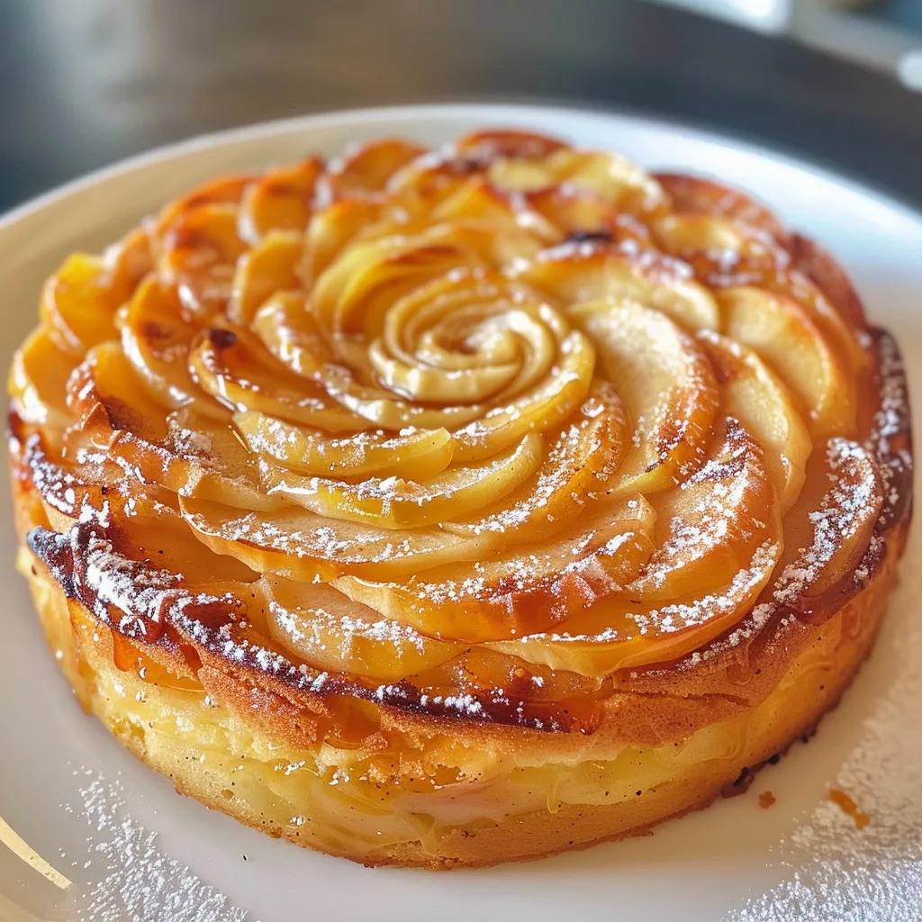 Gâteau moelleux à la pomme et mascarpone appétissant