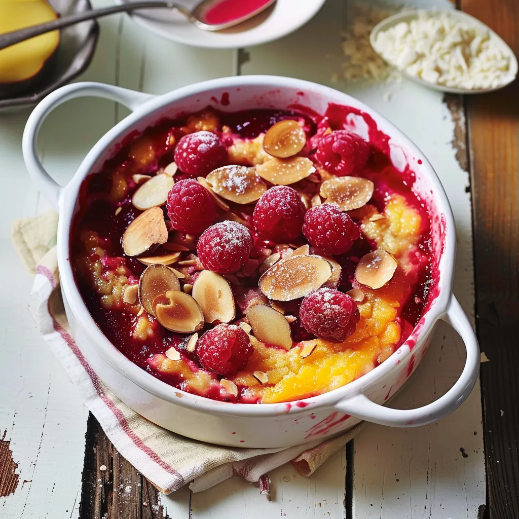 Pouding fruité et amandes grillées maison