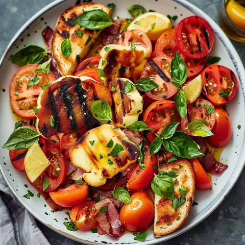 Fromage halloumi et tomates frais