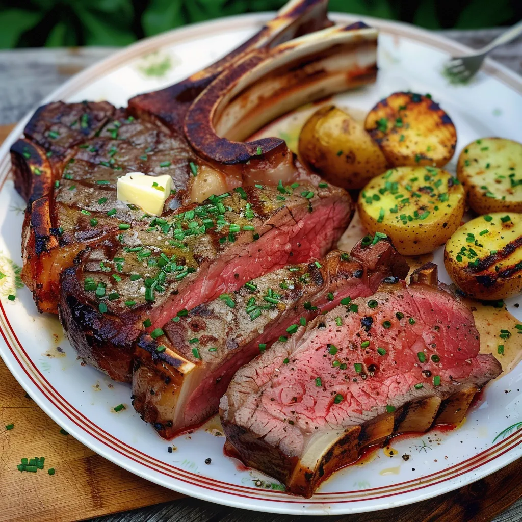 Tomahawk grillé succulent