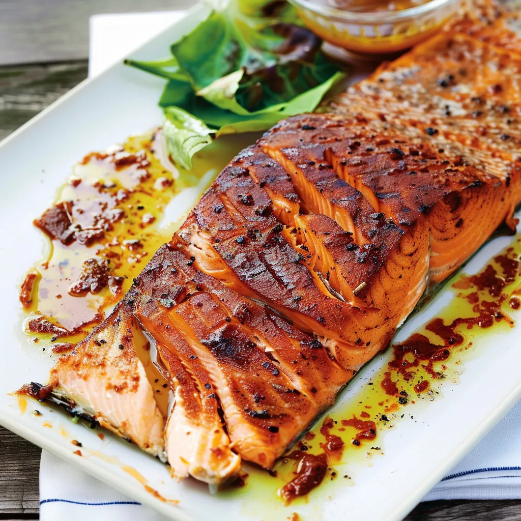 Filet de saumon grillé barbecue