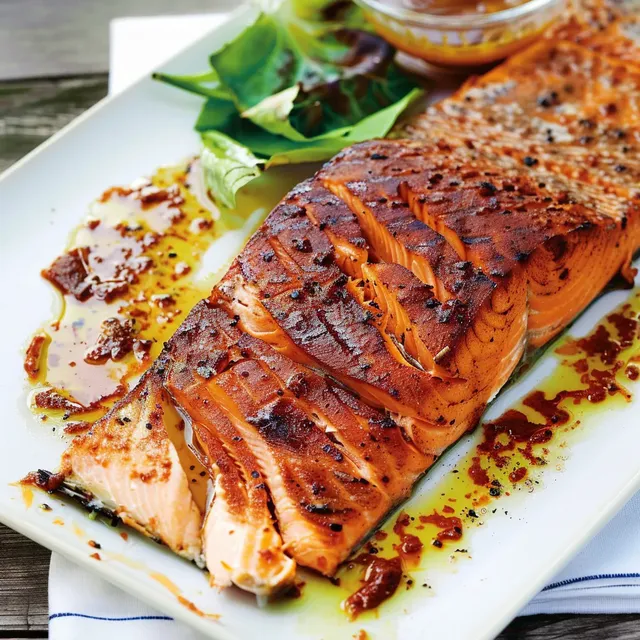Filet de saumon grillé barbecue