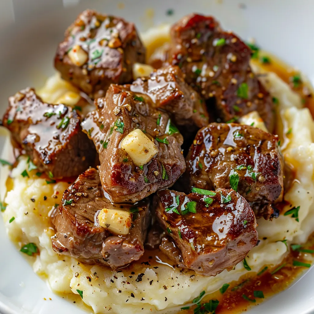 Steak tendre avec purée maison
