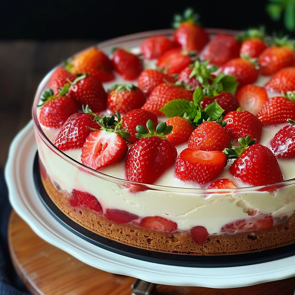 Dessert frais à la fraise sans gélatine ni crème