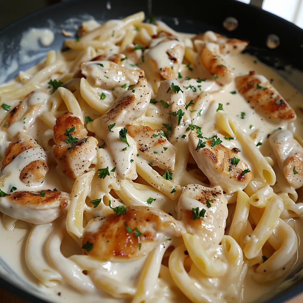 Poulet avec sauce Alfredo crémeuse