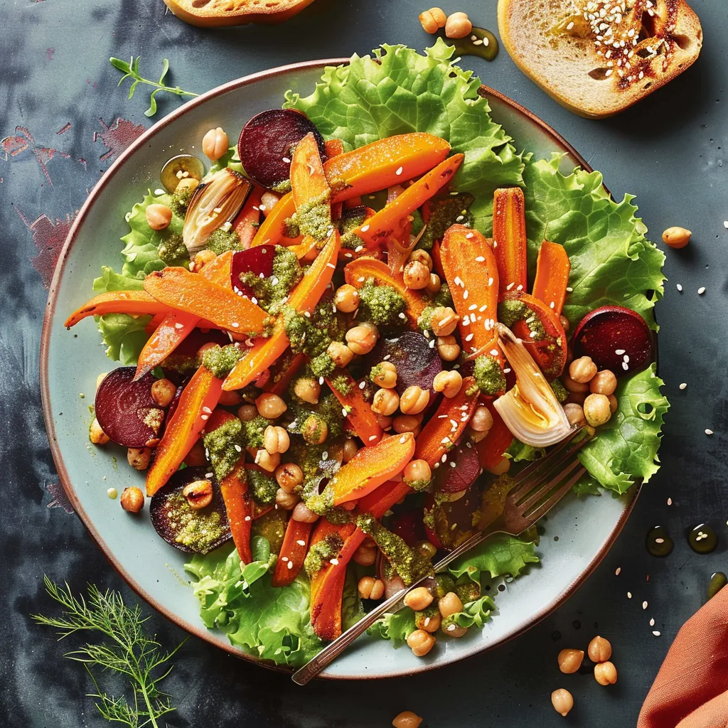 Carottes et pois chiches frais