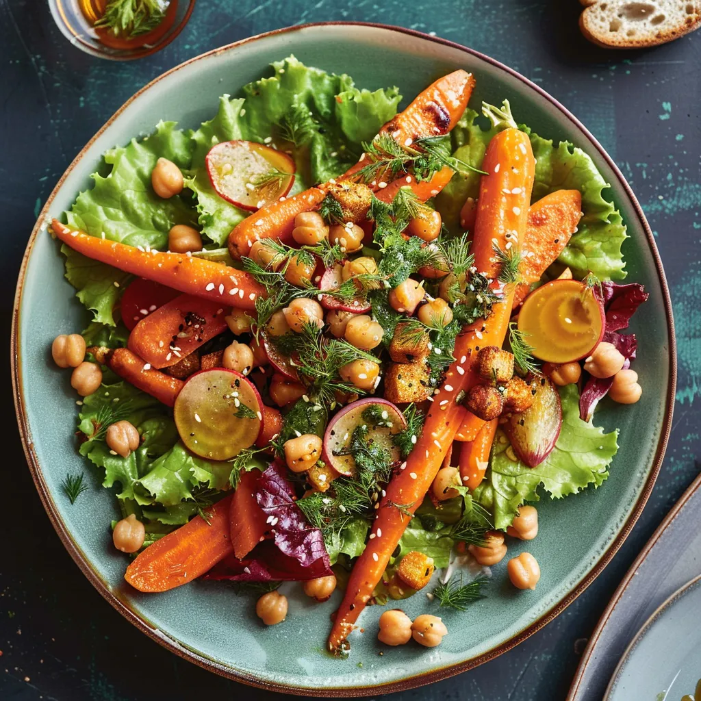 Salade savoureuse carottes et pois chiches