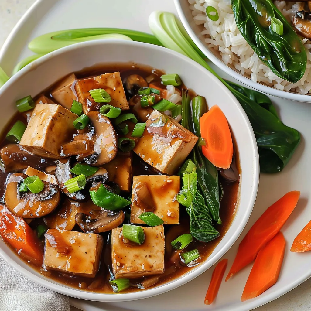 Tofu champignons légumes savoureux
