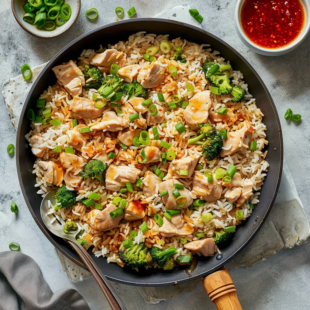 Plat de riz parfumé au poulet et gingembre