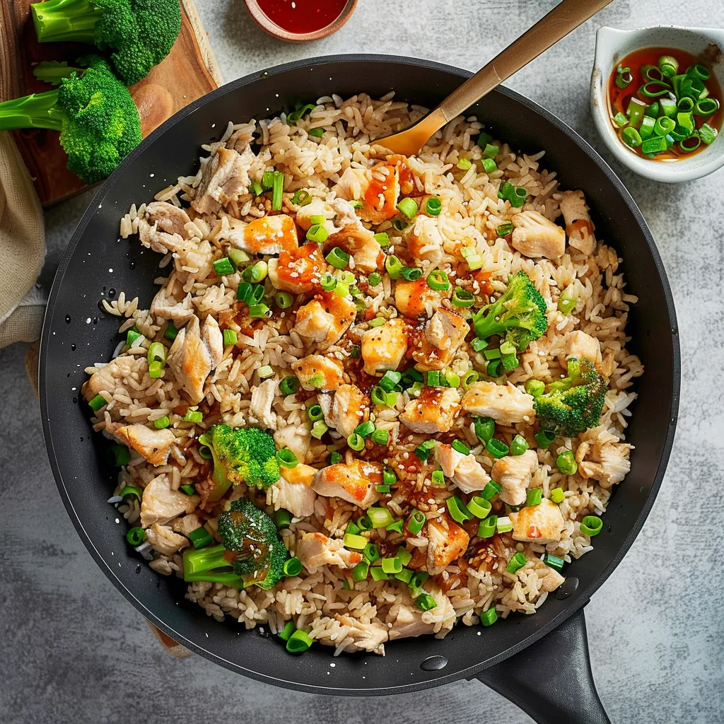 Riz savoureux au poulet et gingembre