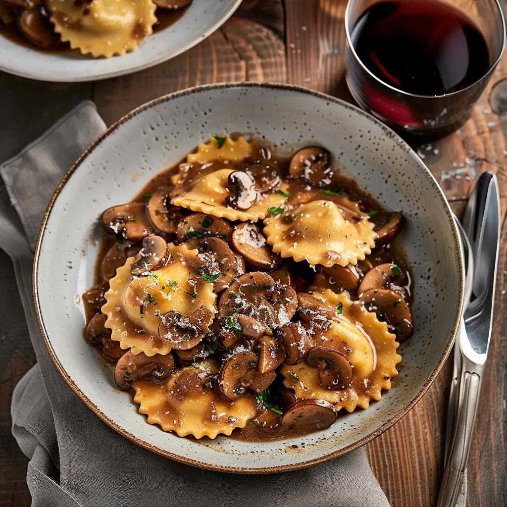 Raviolis bœuf champignons gourmands