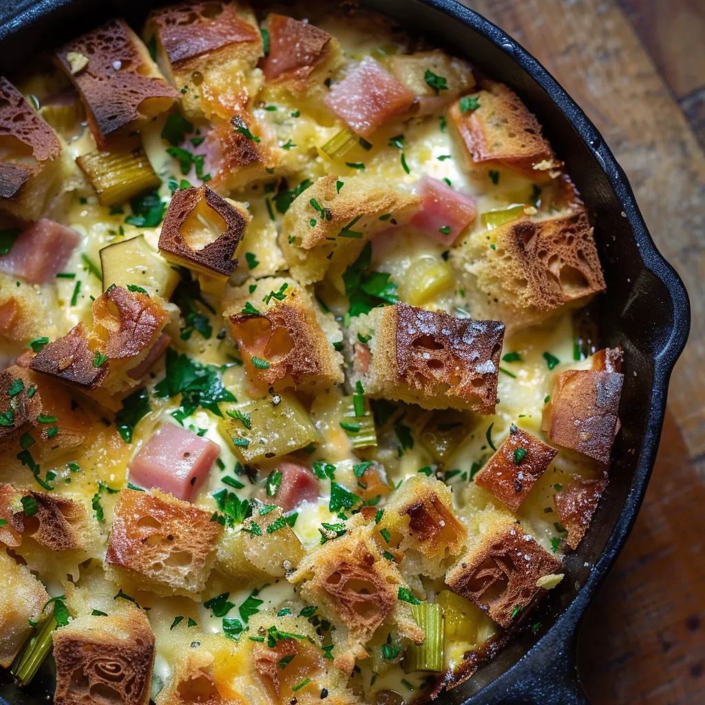 Gratin fondant poireau jambon mimolette