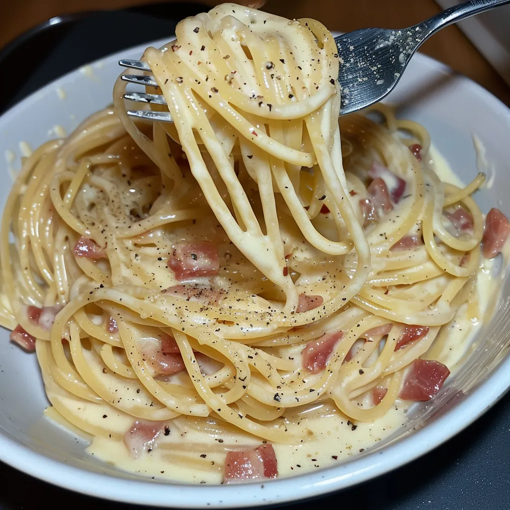 Plat classique carbonara onctueux et savoureux