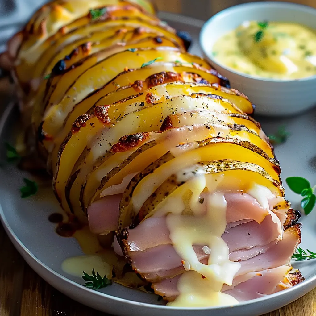 Délicieux roulé pommes de terre jambon fromage
