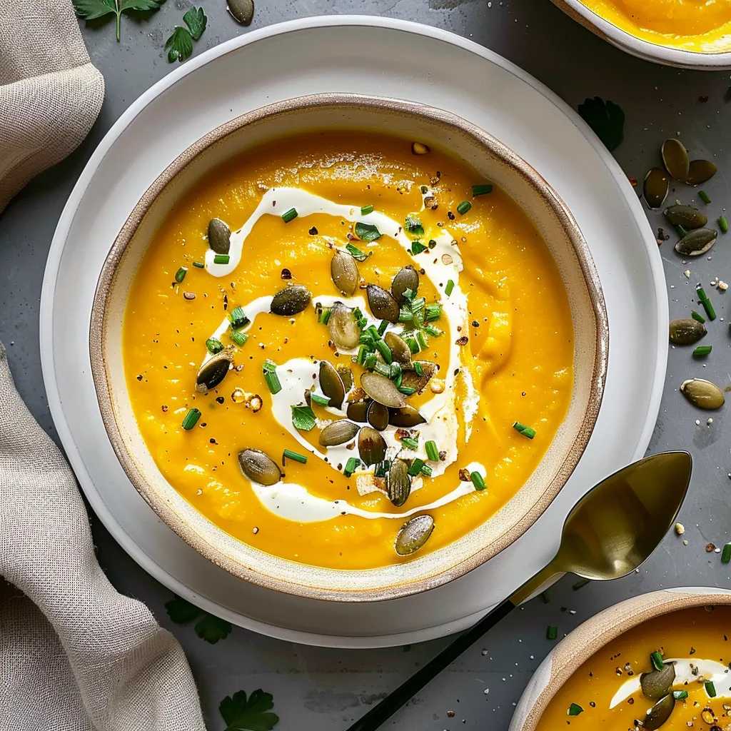 Savoureux potage citrouille carottes