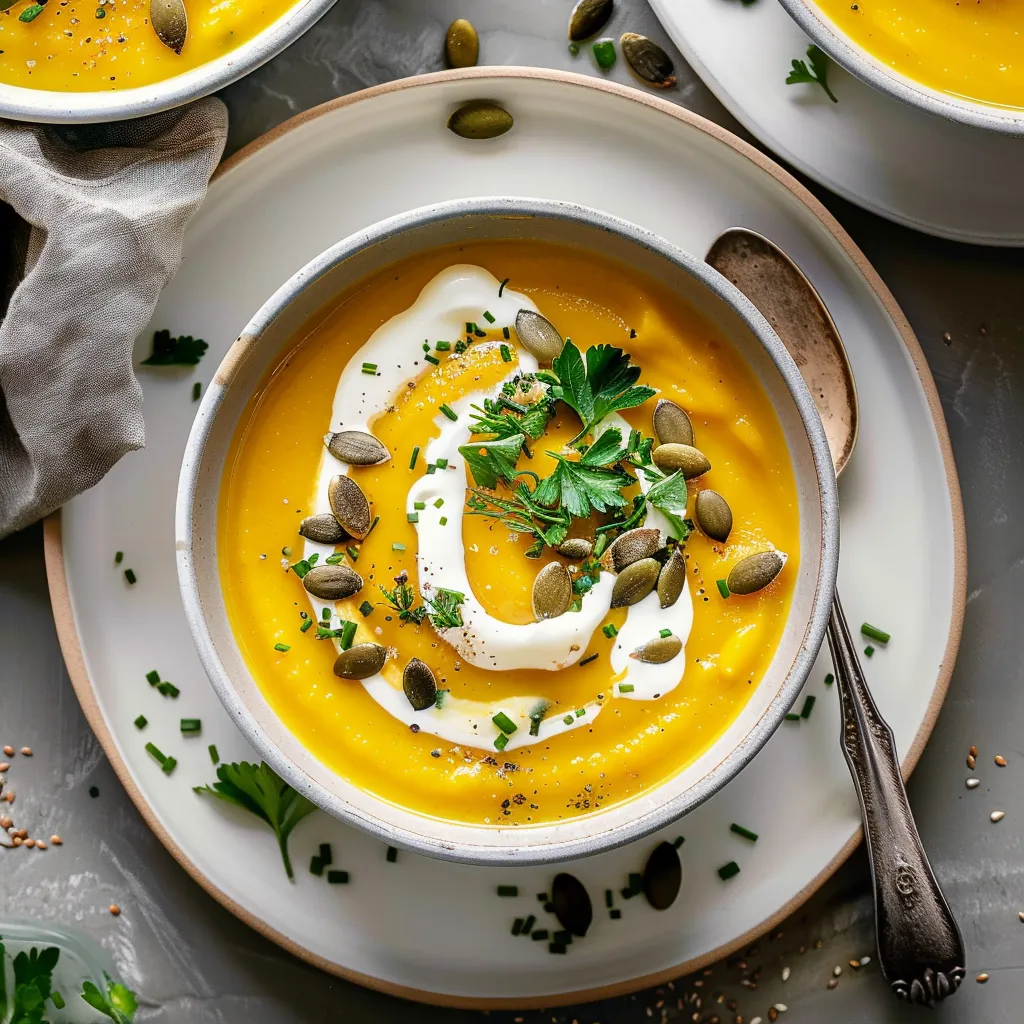 Soupe crémeuse à la citrouille et carottes