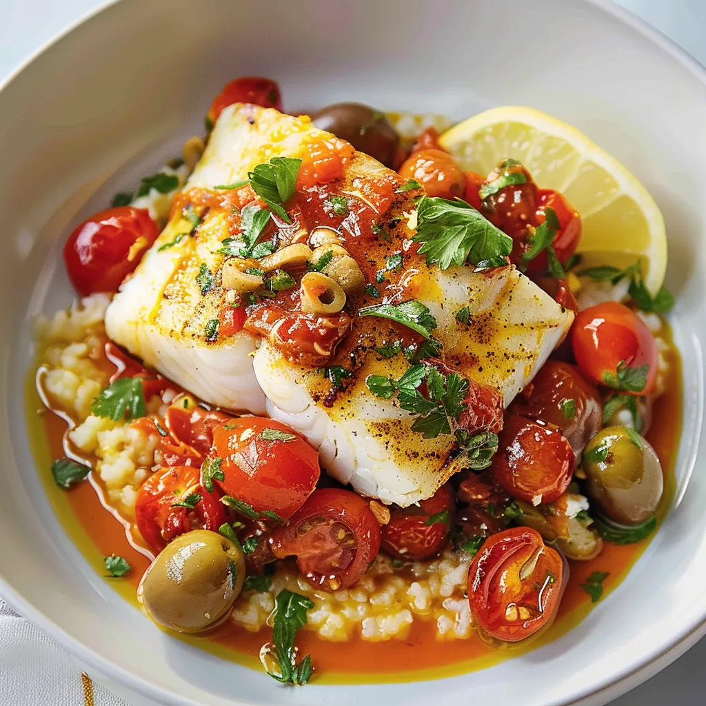 Filet morue paprika tomates