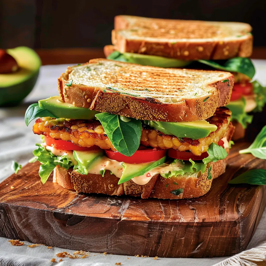 Sandwichs végés au tempeh savoureux
