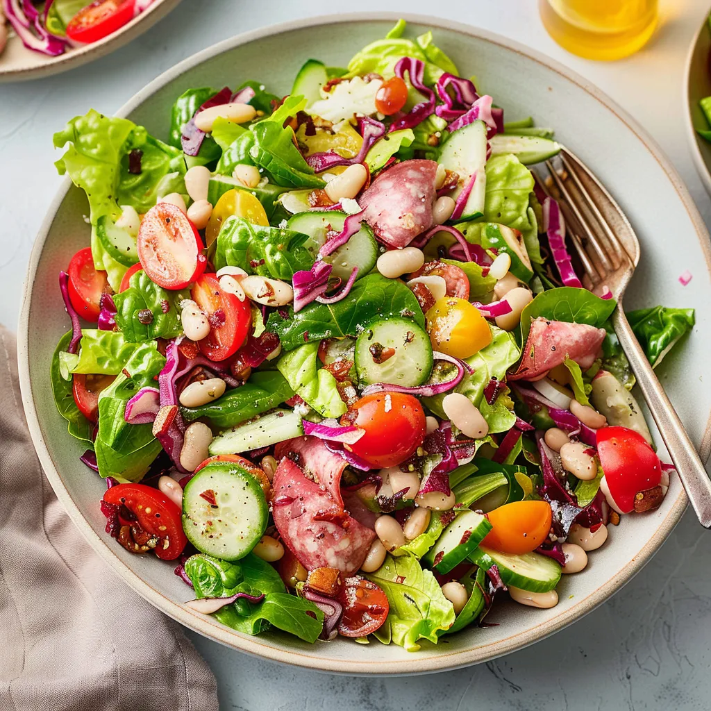 Fraîcheur salade italienne coupée