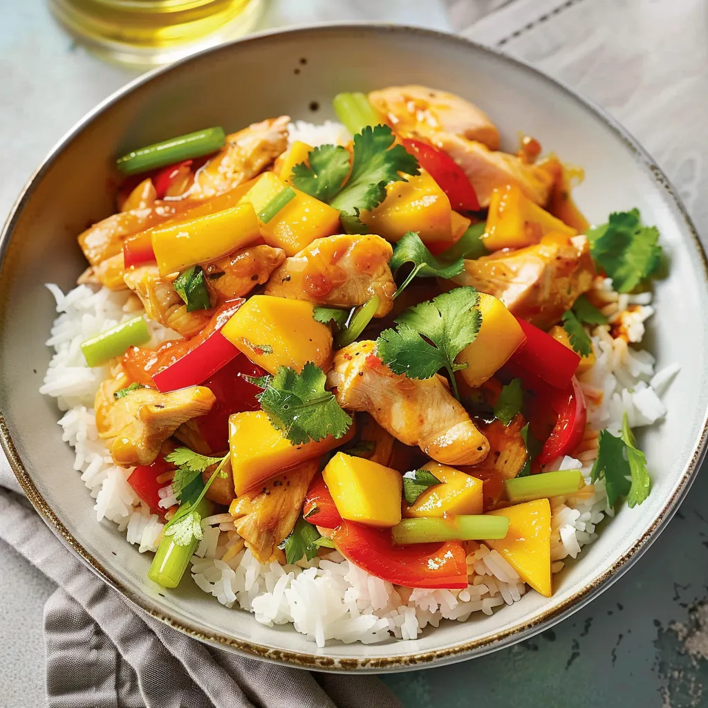 Poulet mangue poivron