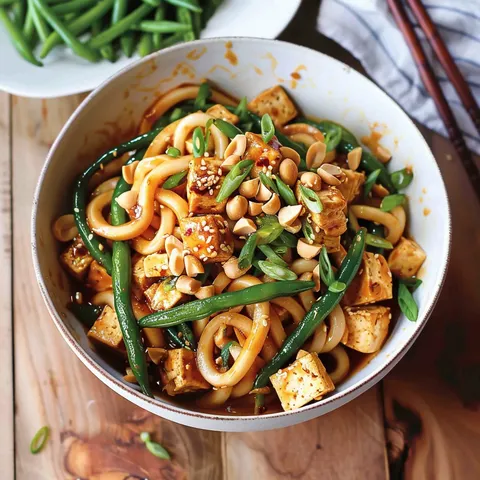 Udon et tofu avec légumes croquants