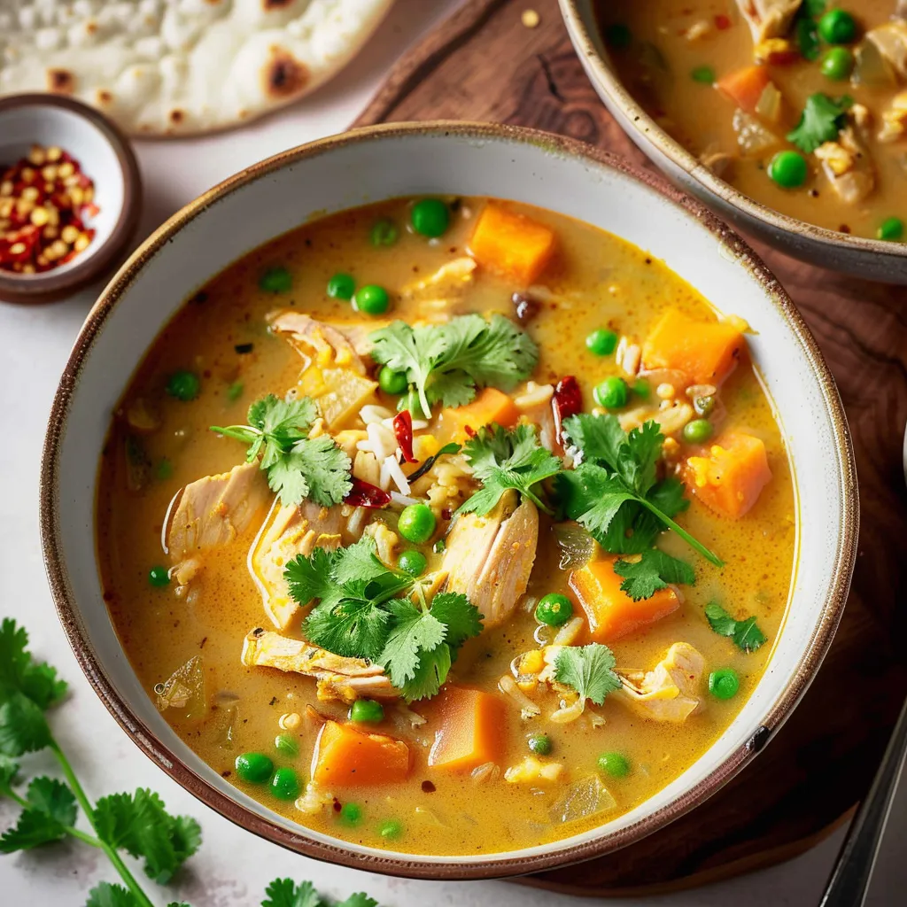 Soupes épicées avec poulet et coco