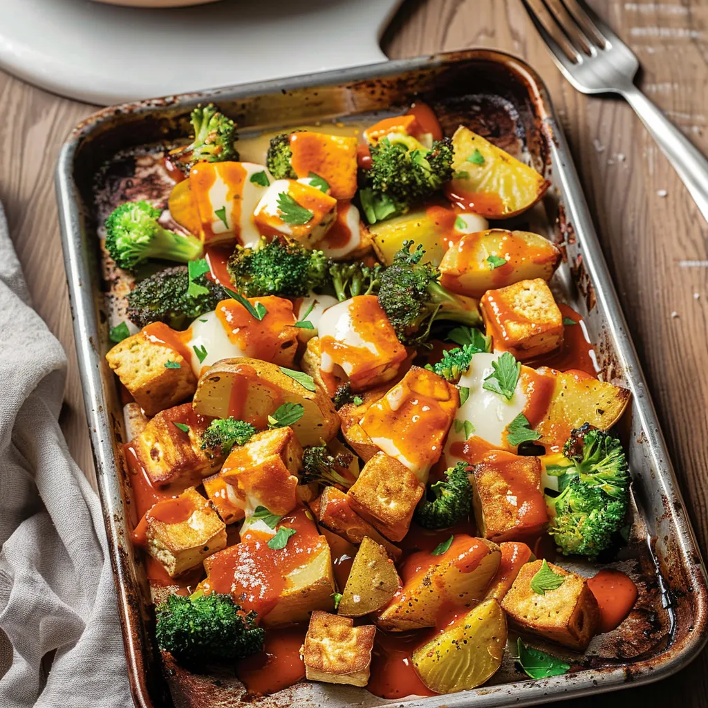 Poutine tofu sauce poivron fondant