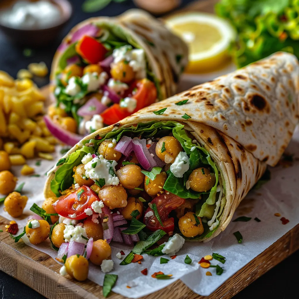 Wraps frais pois chiches feta