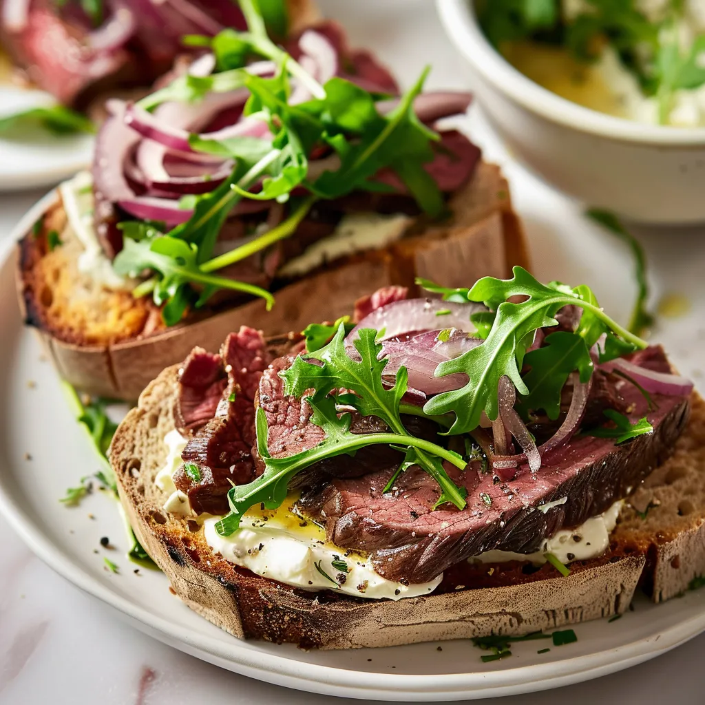 Préparez des tartines gourmandes au boeuf et oignons