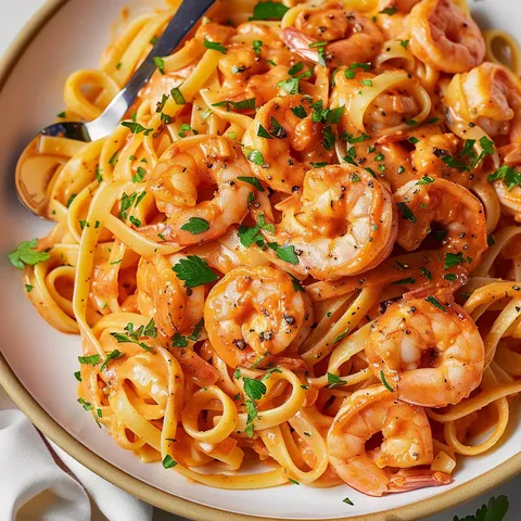 Pâtes cajuns et crevettes