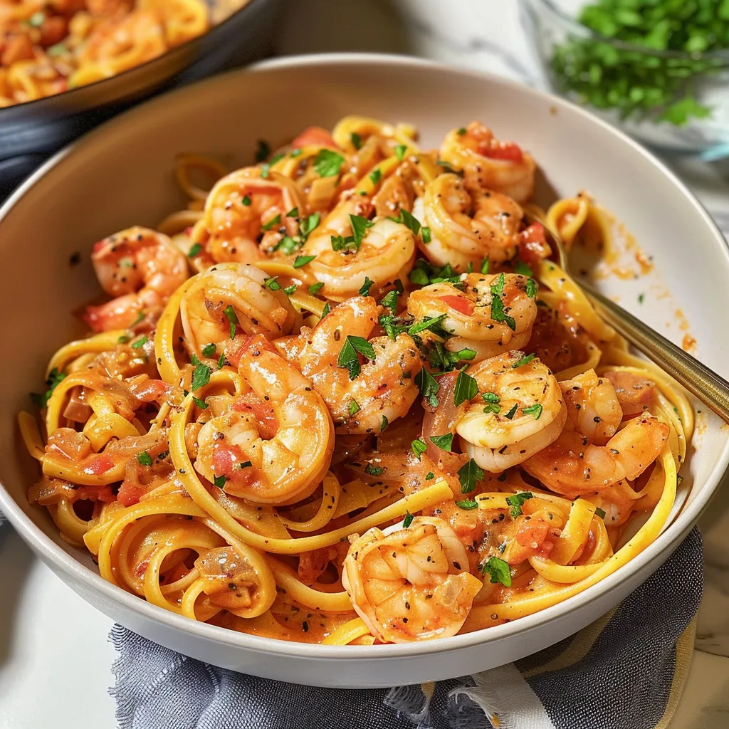 Linguines cajun crevettes ultra simples
