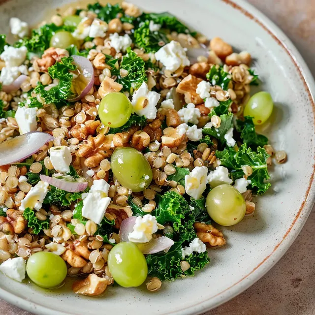 Blé, kale et raisins