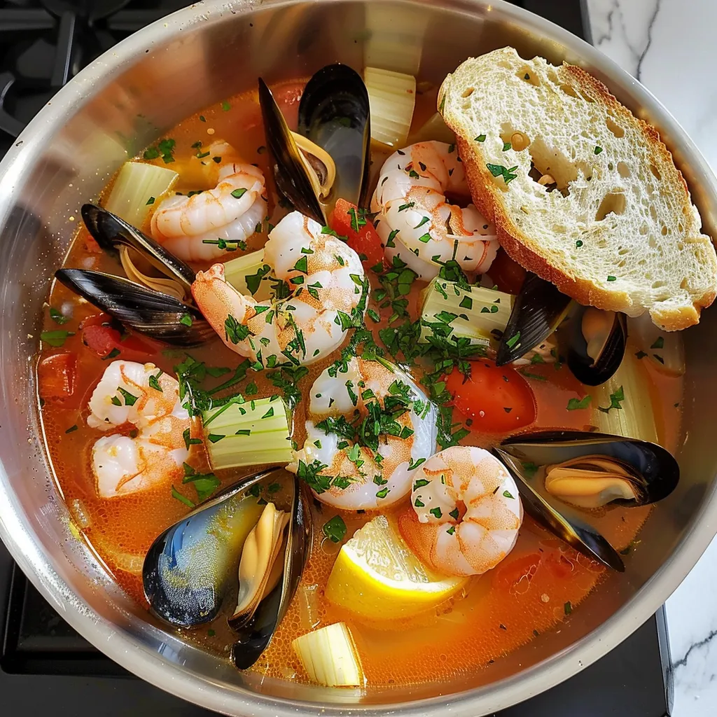 Bouillabaisse aux fruits de mer et safran