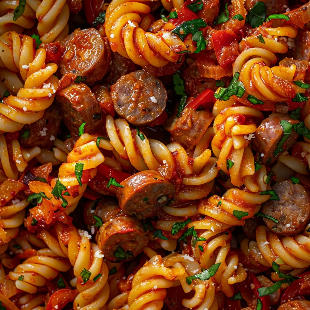 Cavatellis maison aux poivrons et à la saucisse