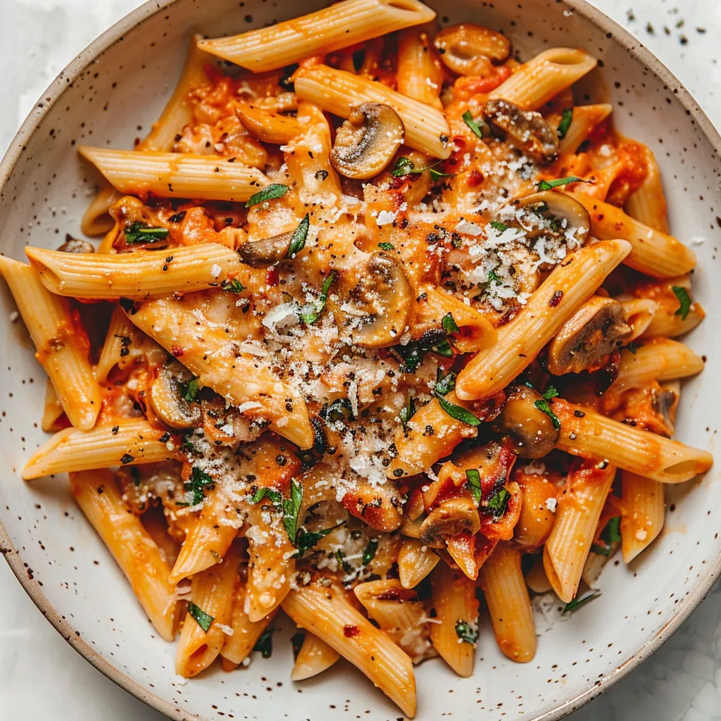 Pennes aux champignons et pancetta façon Gigi