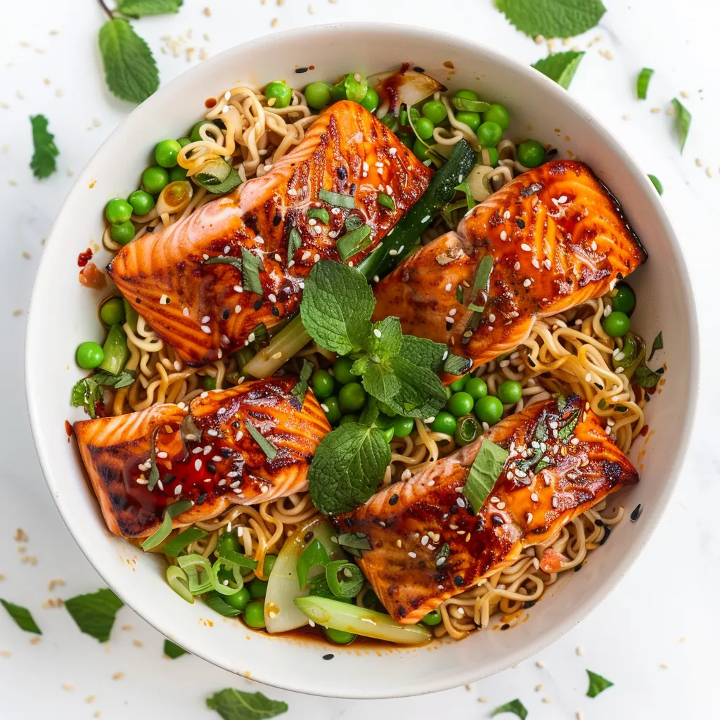 Bols nouilles ramen saumon