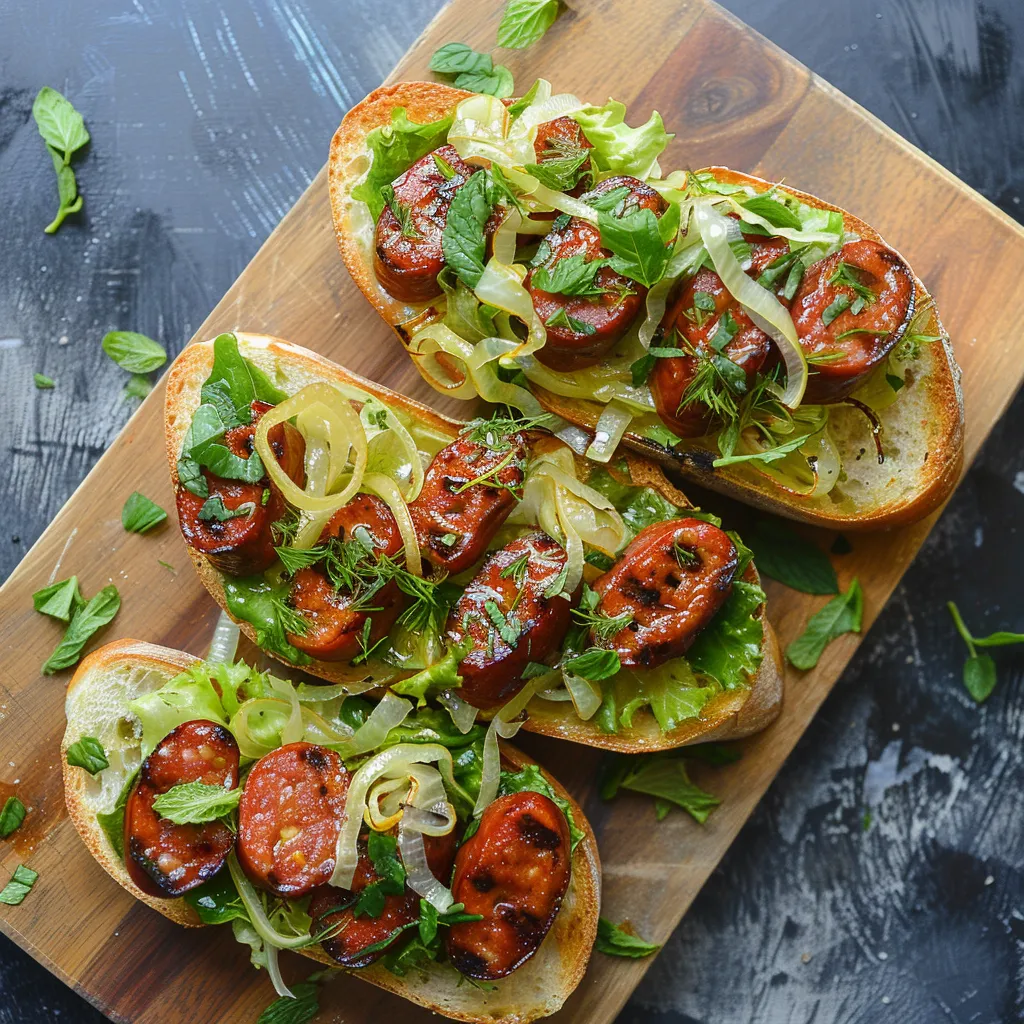 Merguez fenouil citron tartines