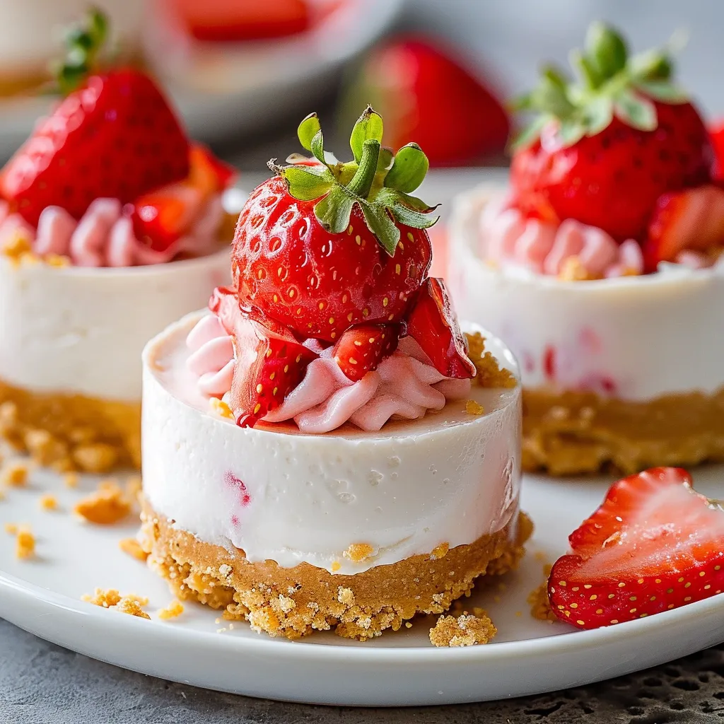 Mini cheesecakes fraise très légers